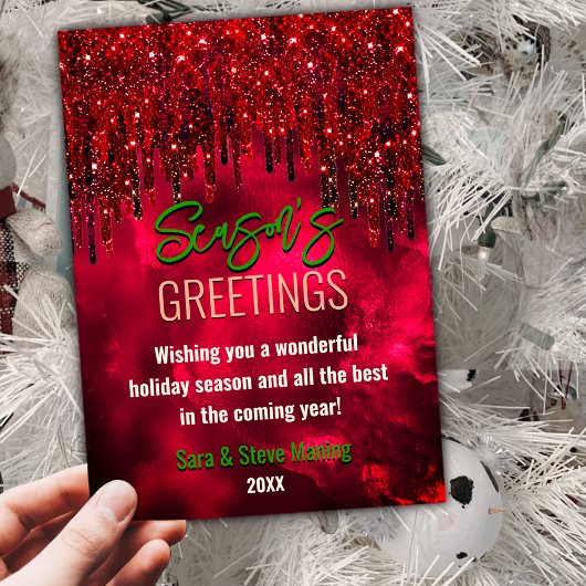 Elegante groene rode glitter druipt Kerstmis nieuw