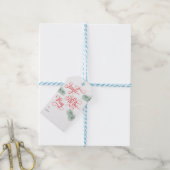 Elegante groene rode kalligrafie Kerstmis Cadeaulabel (Met Touw)
