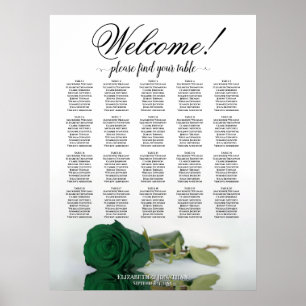 Elegante Groene Roos 20 Tafel Stoelenkaart Poster