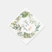 Elegante groene roze bloemstukken Persoonlijke bru Servet (Hoek)