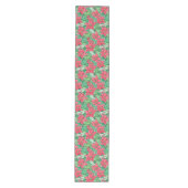 Elegante groene roze preppy kersttafel runner medium tafelloper (Voorkant)