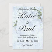 Elegante groene Rozen Huwelijksuitnodiging Kaart (Voorkant)