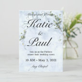 Elegante groene Rozen Huwelijksuitnodiging Kaart (Staand voorkant)