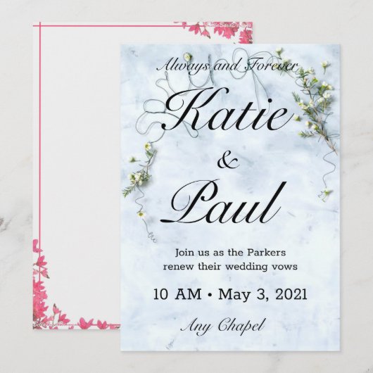 Elegante groene Rozen Huwelijksuitnodiging Kaart (Voorkant / Achterkant)