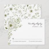 Elegante Groene RSVP Kaart (Voorkant / Achterkant)
