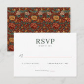 Elegante groene RSVP kaart (Voorkant / Achterkant)