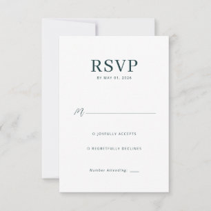 Elegante groene RSVP-kaart RSVP Kaartje