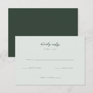 Elegante groene RSVP-kaart RSVP Kaartje