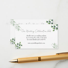 Elegante Groene RSVP QR Code Uitnodiging Informatiekaartje