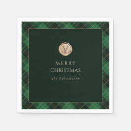Elegante groene ruit Kerstmis feestelijke party Servet