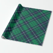 Elegante groene ruitpatroon cadeaupapier (Uitgerold)