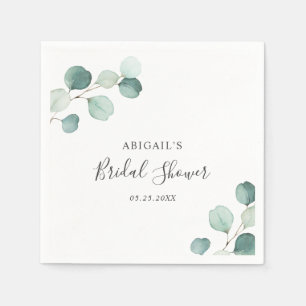 Elegante groene rustieke eucalyptus bruidsdouche servet