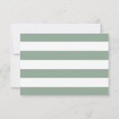 Elegante groene salie kalligrafie bruiloft details RSVP kaartje (Achterkant)