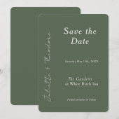 Elegante groene save the date (Voorkant / Achterkant)