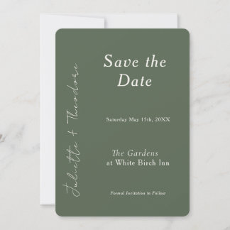 Elegante groene save the date