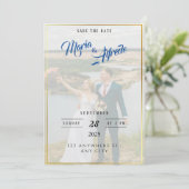 Elegante groene Save the Date-uitnodiging Kaart (Staand voorkant)