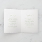 Elegante Groene Schrift Monogram Huwelijk (Binnen)