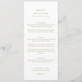 Elegante groene script dubbelzijdige trouwkaart menu (Voorkant)