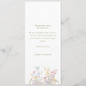 Elegante groene script dubbelzijdige trouwkaart menu (Achterkant)