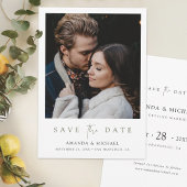 Elegante groene script foto bruiloft save the date