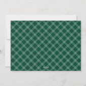 Elegante groene script Gelukkig Kerstmis 3 foto Feestdagenkaart (Achterkant)