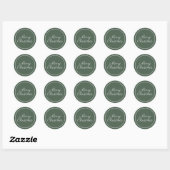 Elegante groene script Prettig kerstfeest Ronde Sticker (Vel)