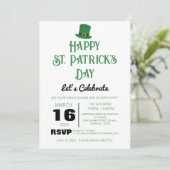 Elegante Groene Shamrock St. Patrick's Dag Feest Kaart (Staand voorkant)