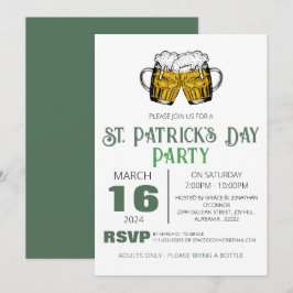 Elegante Groene Shamrock St. Patrick's Dag Feest Kaart