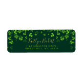 Elegante groene shamrocks Ierse St. Patrick's Dag Etiket (Voorkant)