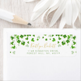 Elegante groene shamrocks Ierse St. Patrick's Day Etiket