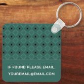 Elegante Groene Sleutelhanger met Monogram (Achterkant)