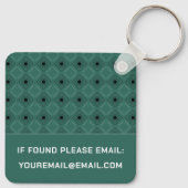 Elegante Groene Sleutelhanger met Monogram (Achterkant)