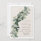 Elegante groene slinger varens en bessen kaart (Voorkant)