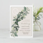 Elegante groene slinger varens en bessen kaart (Staand voorkant)