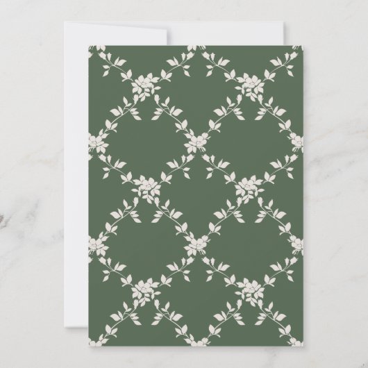 Elegante groene slinger varens en bessen kaart (Achterkant)