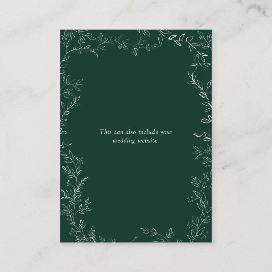 Elegante groene smaragden trouwdetails bijlage (Achterkant)