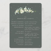 Elegante groene sneeuwbes + eucalyptus stengel bru programmakaart (Achterkant)