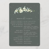 Elegante groene sneeuwbes + eucalyptus stengel bru programmakaart (Achterkant)