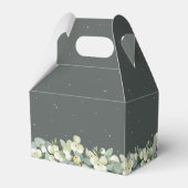 Elegante groene sneeuwbes + eucalyptus winter brui bedankdoosjes (Achterkant)