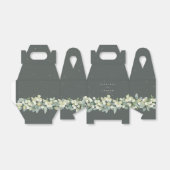 Elegante groene sneeuwbes + eucalyptus winter brui bedankdoosjes (Uitgevouwen)