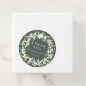 Elegante Groene Snowberry+Eucalyptus Krans Huwelij Bedankjes Labels (In situ)