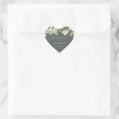 Elegante Groene Snowberry+Eucalyptus Krans Huwelij Hart Sticker (Tas)