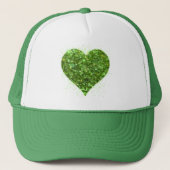 Elegante groene sprankeling glitter hart trucker pet (Voorkant)