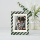 Elegante groene ster vakantiefotocard feestdagenkaart (Staand voorkant)