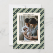 Elegante groene ster vakantiefotocard feestdagenkaart (Voorkant)