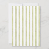 Elegante groene streep bruiloft uitnodigen met paa kaart (Achterkant)
