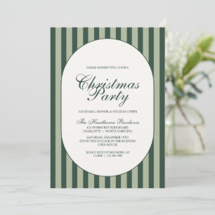 Elegante groene streep Kerstvakantiefeest Kaart