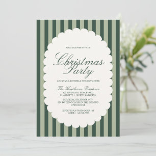 Elegante groene streep Kerstvakantiefeest Kaart