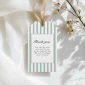 Elegante groene strepen bruiloft cadeaulabel