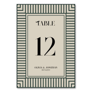 Elegante groene strepen Eenvoudige tafel Kaart